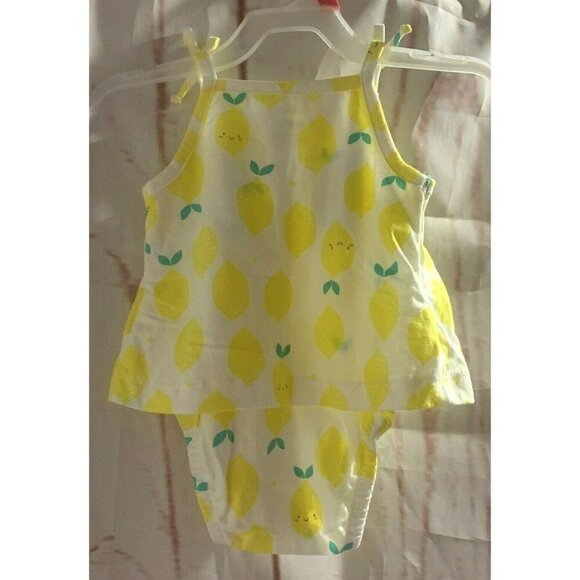 Carters Baby Girls Romper Size 3M Yellow White - Picture 6 of 12